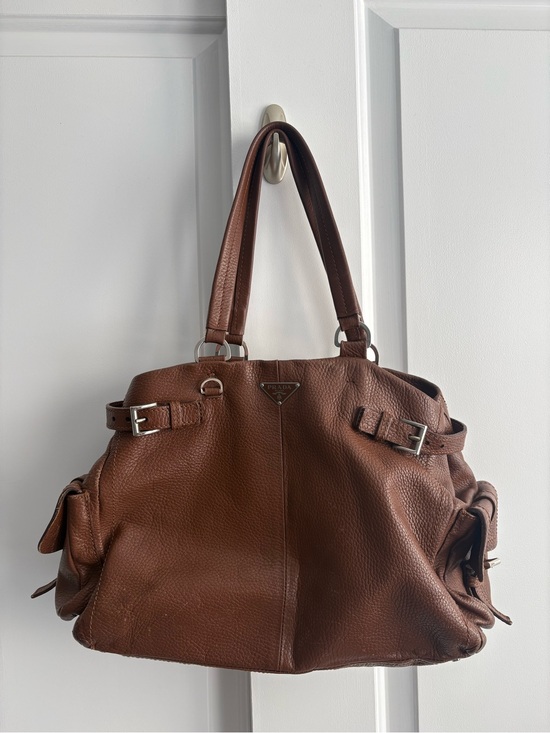 Prada Handbags - Prada Vitello Daino Leather Shoulder Bag
